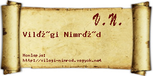 Világi Nimród névjegykártya